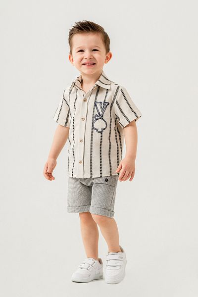 Titimixkids Organic Cotton Boy's Shirt Shorts Double Set 1-4 Years