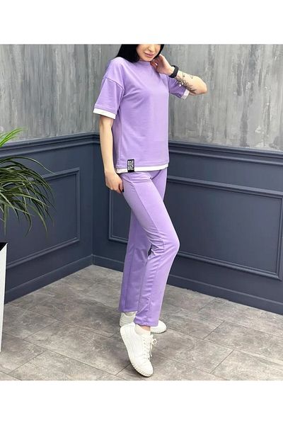 adorashop Women's cotton tracksuit with white trim 4062-24