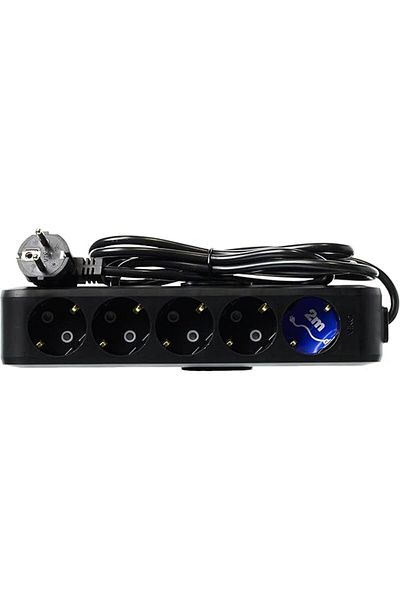 TRENDMEN 5-Piece 2Mt Grounded Protected Black Socket
