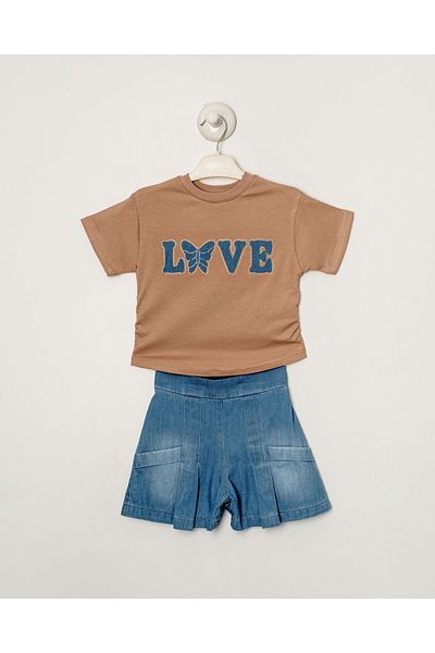 Titimixkids Двоен комплект долнище с камъни Love Butterfly за момиче 2-5 години