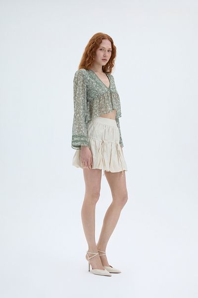 Quzu Stone Mini Balloon Skirt - Tied