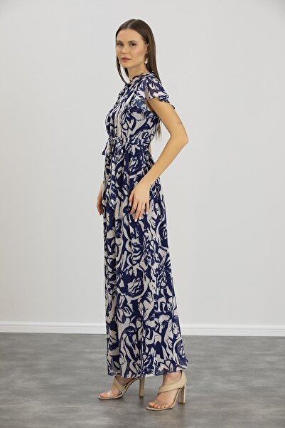 LİYACA Astarlı şifon hamile elbisesi