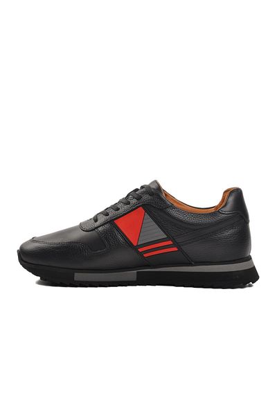 AYAKMOD Premium 130 m Black Floater Genuine Leather Men's Casual Shoes