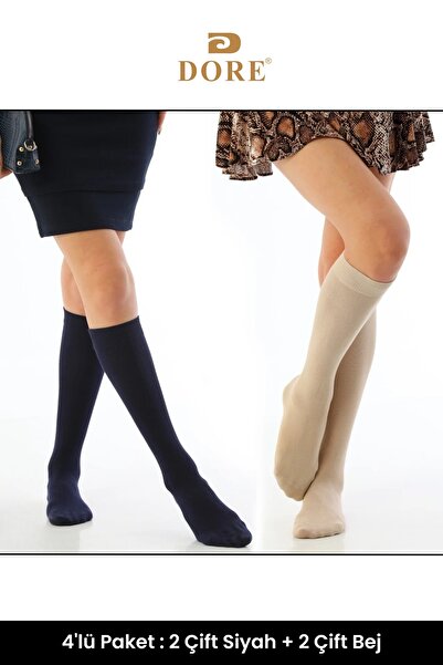 Dore Premium γυναικείες κάλτσες από βαμβάκι μέχρι το γόνατο - 4 ζευγάρια πολυτελείας που δεν εμφανίζουν το δέρμα