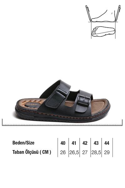 GEZER 11663 Black Orthopedic Men's Daily Slippers