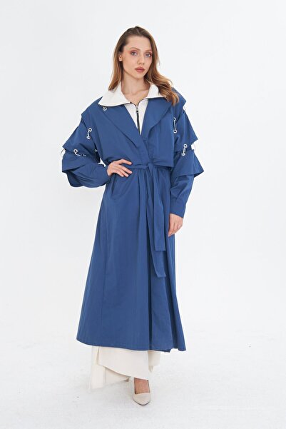 LAMANTE KANCALI MAVİ TRENÇKOT