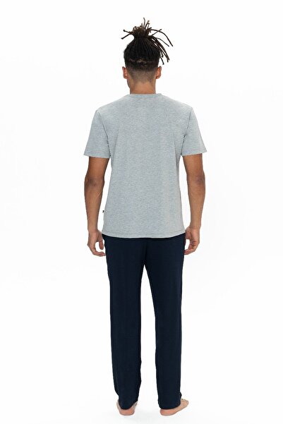 U.S. Polo Assn. Πόλο Ασν. 18899 ανδρικό κοστούμι πιτζάμα με κοντομάνικο λαιμόκοψη-Γκρι