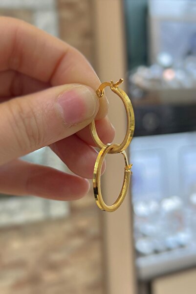 Erer Gümüş Gümüş iç çap 2 cm ajda model halka küpe