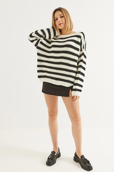 CALİENTE Pulover casual cu mâneci liliac alb
