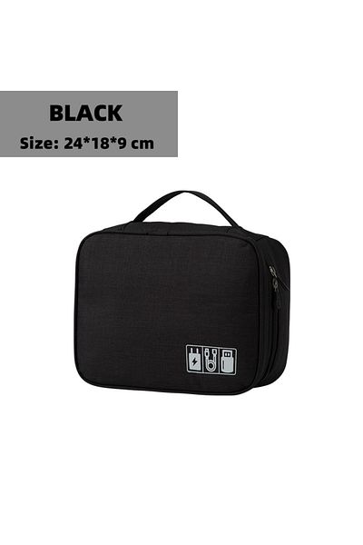 Choice BLACK Cable Storage Bag Waterproof Digital Electronic Organizer Portable USB Data Line Charger Plug