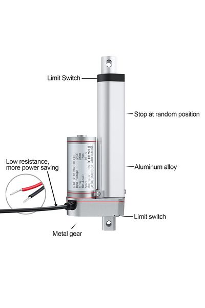 Choice 750N 250mm Stroke12V DC 12V 750N Linear Actuator 50mm 100mm 150mm 200mm 250mm 300mm Stroke Linear Dr