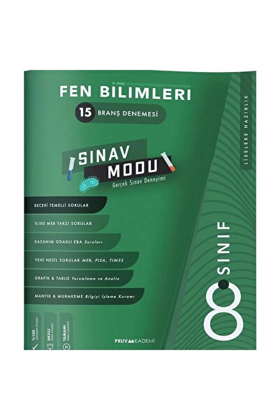 Pruva Akademi 8.Sınıf Fen Bilgisi Deneme Güncellenmiş