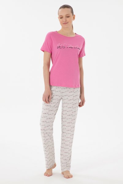 U.S. Polo Assn. Kadın Fuşya Pijama Takımı 50312906-VR023