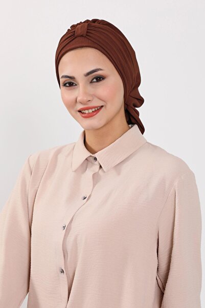 Aisha's Design Έτοιμο τουρμπάνι από ύφασμα Aerobin, HT-90, καφέ