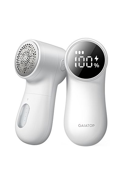 Choice White Gaiatop Rechargeable Fabric Shaver, Intelligent Digital Display Ball Remover, Manually Operate