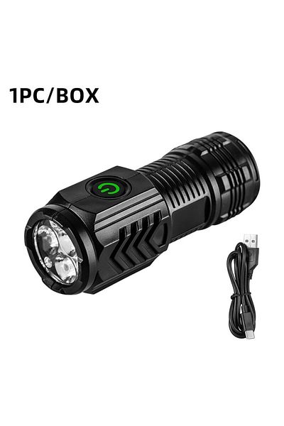 Choice White New Ultra Powerful Flashlight 3 Core LED Mini Tactical Flashlight USB Rechargeable High Power