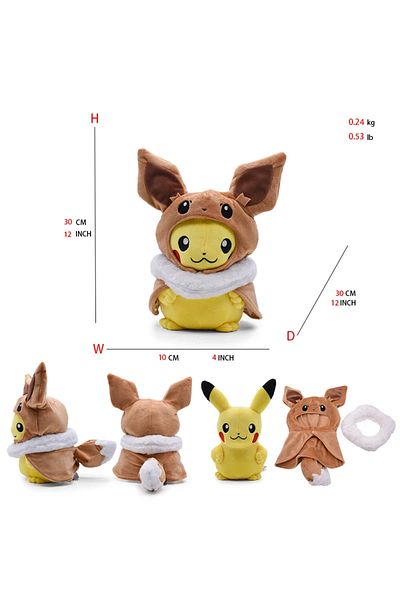 Choice Eevee Cos Eevee Pikachu Cosplay Plush Toys Charizard Peluche Lucario Stuffed Animal Doll Collectible