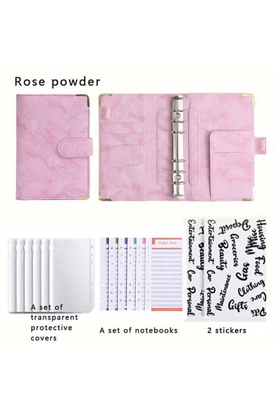 Choice A6 Pink A6 Multi colored Loose leaf Notebook, Detachable Savings Book, Popular for School Students'