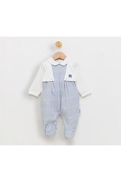 Butik Collared Back Snap Fastener Combed Jumpsuit