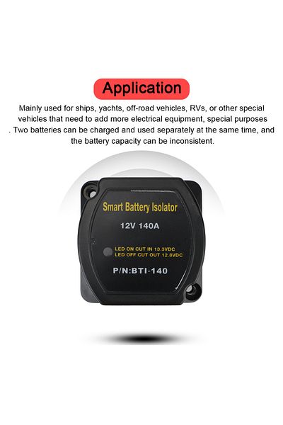 Choice Charge 2 Battery Bank Voltage Sensitive Split Charge Car Smart Battery Isolator 12V 140A Car Acce...