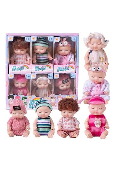 Choice A set 6pcs 6/8Pcs Set Sleeping Mini Baby Dolls Reborn Lifelike Toys Cute Adorable Dolls With Butterf
