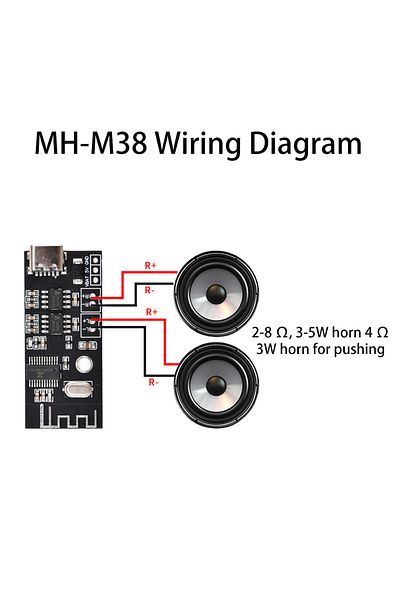 Choice MH-MX38 Wireless Decoder Board Bluetooth 5.1 Audio Module MICRO USB Type-C 5W+5W Amplifier MP3 Ve...