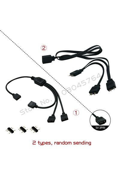 Choice موزع مزامنة RGB للوحة الأم 1-3(3 دبابيس 5 فولت)، 12 فولت 4 دبابيس RGB / 5 فولت 3 دبابيس ARGB SYNC HUB تمديد النقل