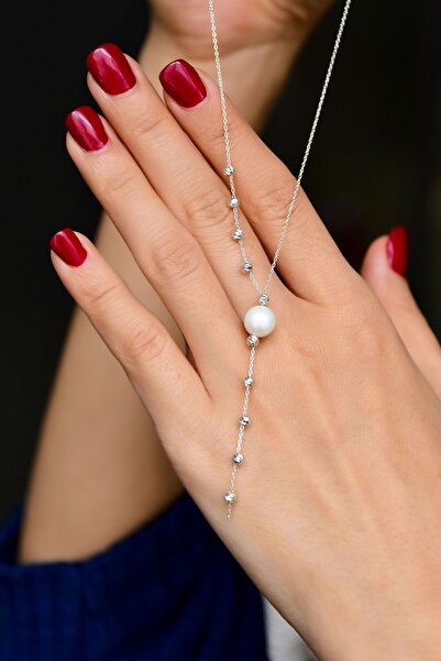 Papatya Silver 925 Ayar Gümüş Rodyum Kaplama Dorika Toplu Incili Kadın Kolye