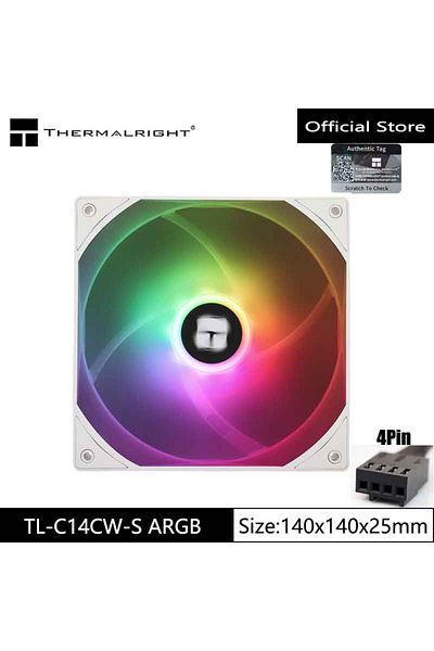 Choice مروحة تبريد وحدة المعالجة المركزية TL-C14CW-S Thermalright مقاس 14 سم ARGB تدعم اللوحة الأم