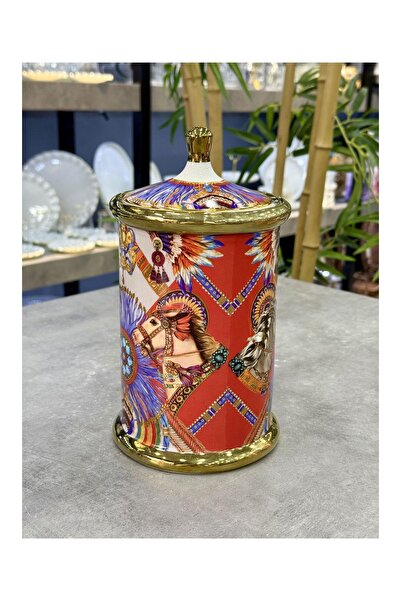 ACAR Lüx Hrns Porselen Büyük Kavanoz 18 Cm