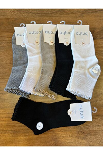 Aytuğ Κάλτσες χωρίς ραφή αναπνέον ύφασμα μπαμπού σγουρά μποτάκια 6 πακέτο