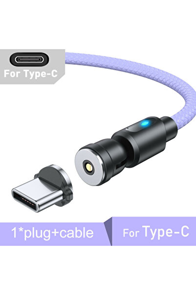 Choice كابل مغناطيسي أرجواني بطول 2 متر من Lovebay لنوع C كابل USB Type C 2.4...
