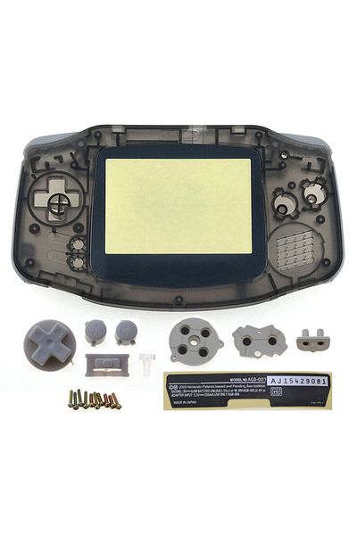 JCD Clear Black JCD Plastic Housing Shell Case Cover For GBA Console Shell W/ Button Kit Screen Lens Sti