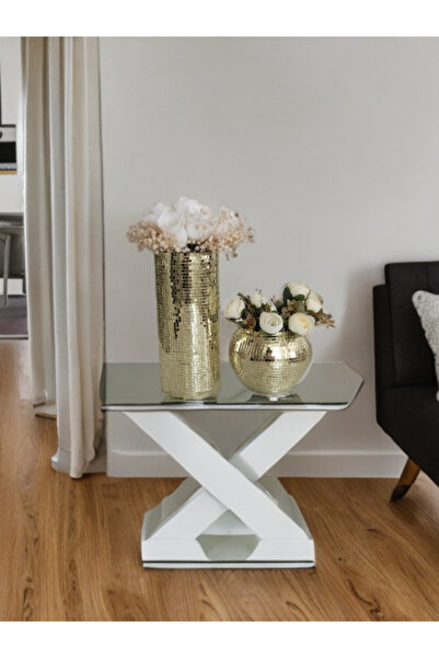 IŞILTI HOME DESIGN Mirror Glass Vase Light Gold Set of 2