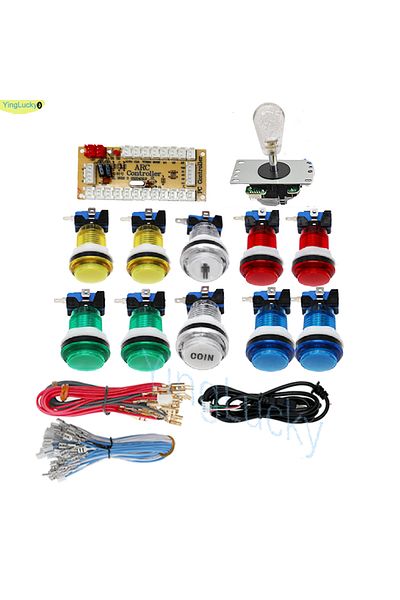 Choice 1 Player-diy Mix 2 Player Diy Arcade Game Kit For Pc Raspberry Pi With Led Push Buttons American Sty