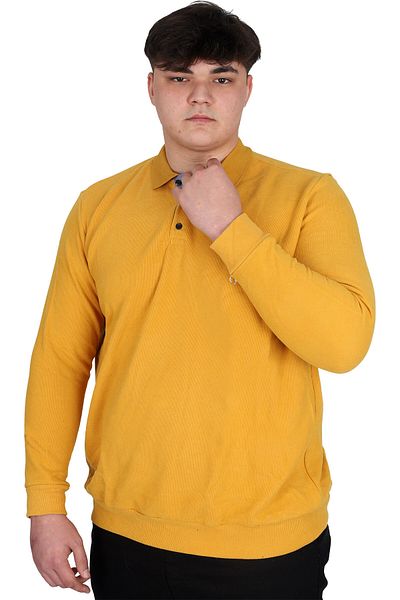 ModeXL Ανδρικό ιδρώτα πόλο μεγάλου μεγέθους XL Selanik Horse 23442 Mustard