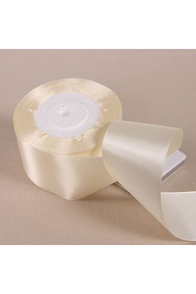 merylover Satin Ribbon 50mm beige 25 Yards 6/10/12/15/20/25/32/38/50/75mm Beige Color Polyester Satin Ribbon f