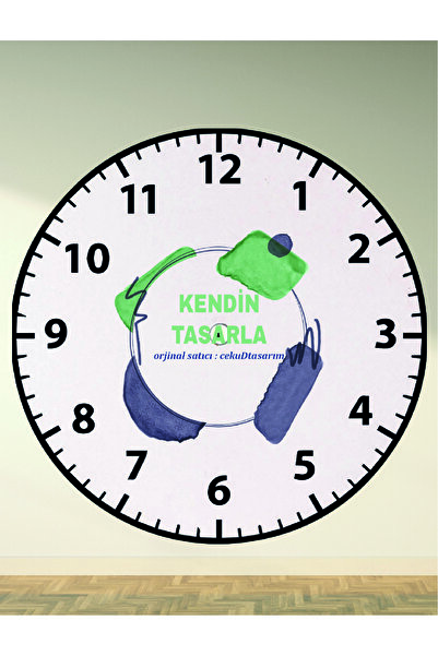 cekud tasarım baskı Kişiye Özel ADF Malzemeli 20 cm Yuvarlak Duvar Saati - Mo...