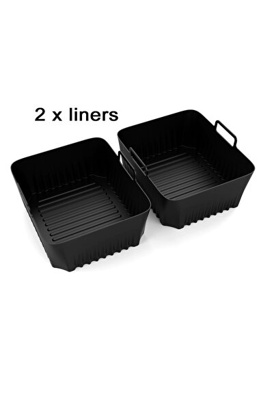 Choice 2 in 1 Black Hot Rectangle Air Fryer Silicone Liners for Ninja DZ071/A...