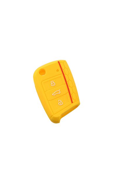 Choice Yellow Car Key Cover Case Silicone Shell for VW Golf 7 MK7 VII Tiguan MK2 Polo Skoda Octavia A7 Kodi