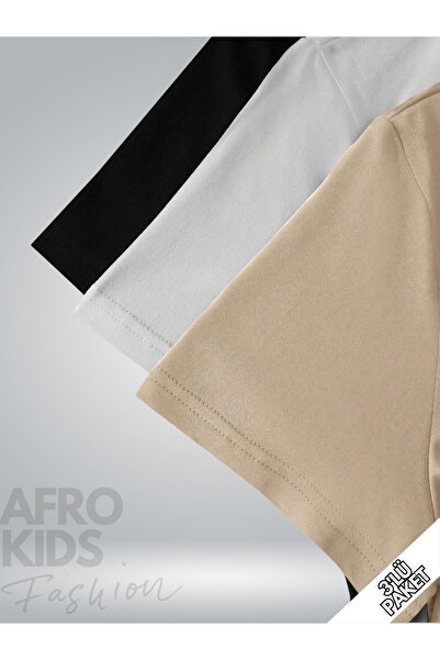 GLOWES Παιδικό μπλουζάκι Unisex 3 Pack Stich Back Printed Oversize