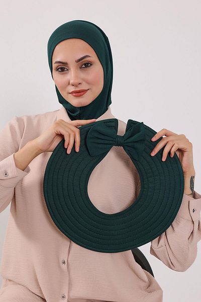 Aisha's Design Ninja Bonnet Turban with Removable Bow Hat on the Back,S-5