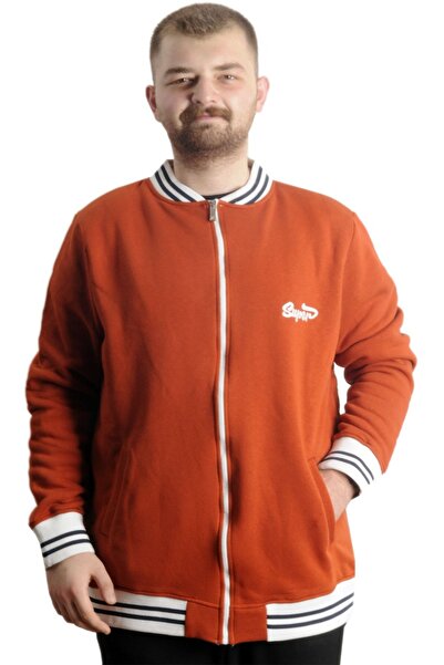 ModeXL Мод XL Плюс размер Мъжка колежанска яке Super 22614 Канела