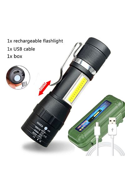 XIWANGFIRE ZOOM G Packing Portable Rechargeable Zoom LED Flashlight XP-G Q5 Mini Flash Light Torch Lantern 3 Li