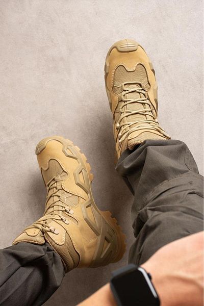 SINGLE SWORD Ss611 Waterproof Lace-Up Tactical/Outdoor Winter Military Short Beige Desert Boots 38
