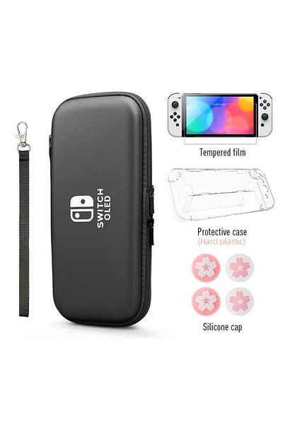 Choice Black Set 01 Data Frog Carrying Case Compatible-nintendo Switch Oled Protective Case Storage Bag Cov