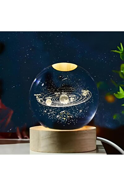 Wolawood Kristal Cam Kar Küresi 3D Samanyolu Galaksi LED Lamba Dekor Masaüstü...