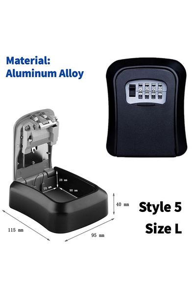 Choice Black B Wall Mount Key Lock Box 4 Digit Password Code Security Lock No Key for Home Office Key Safe