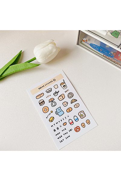 Choice A Korean Ins Bread Hand Account Sticker Cute Girl Cartoon Decoration Diy Hand Account Small Card Go.