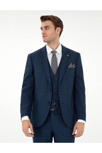 Pierre Cardin Lacivert Ex. Slim Fit Yelekli Takım Elbise 50303602-VR033
